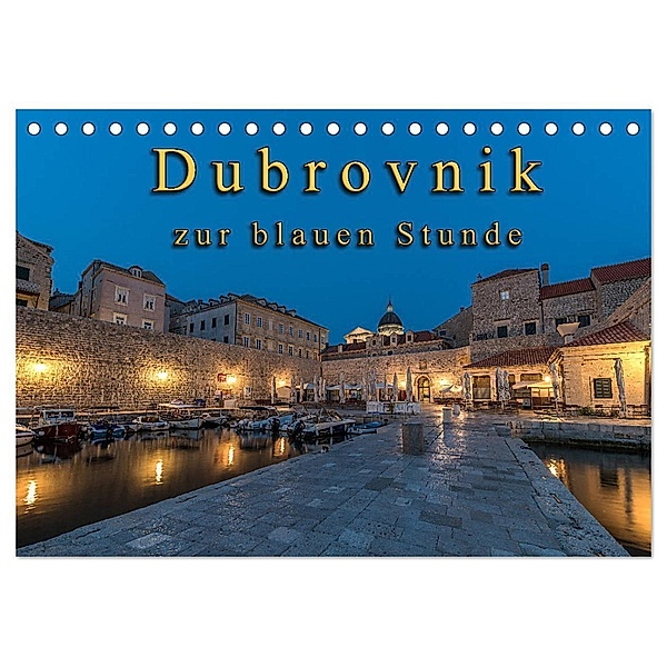 Dubrovnik zur blauen Stunde (Tischkalender 2024 DIN A5 quer), CALVENDO Monatskalender, Jens Schneider