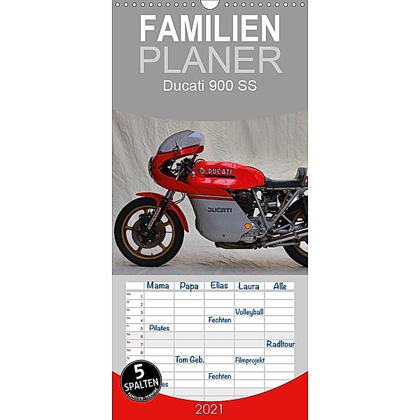 Ducati 900 SS - Familienplaner hoch (Wandkalender 2021 , 21 cm x 45 cm, hoch), Ingo Laue