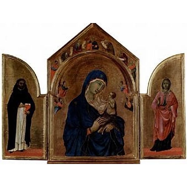 Duccio di Buoninsegna - Madonna mit Engeln und Propheten im Giebelfeld, Hl. Dominikus, Hl. Agnes - 2.000 Teile (Puzzle)