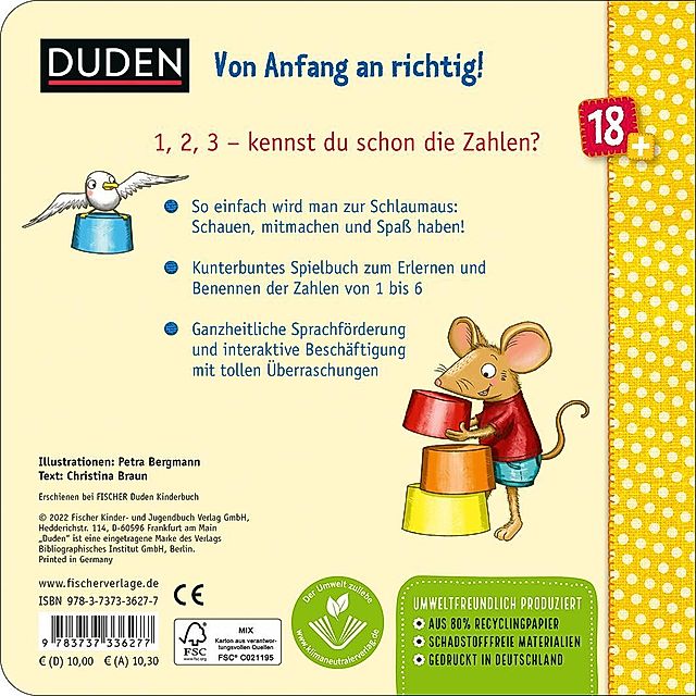 Duden 18+: Für kleine Schlaumäuse: Zahlen Lustiges Mitmach-Buch für die  Kleinsten