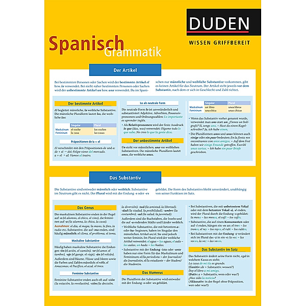 Duden - Lernhilfen: Wissen griffbereit - Spanisch: Grammatik, Dudenredaktion