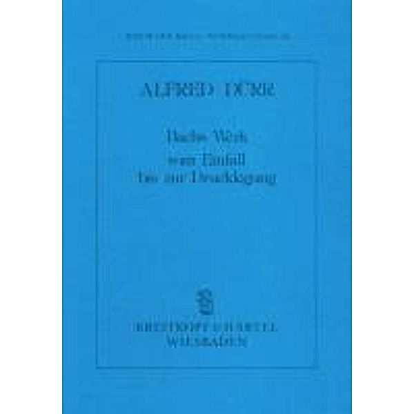 Dürr, A: Bachs Werk vom Einfall bis zur Drucklegung, Alfred Dürr