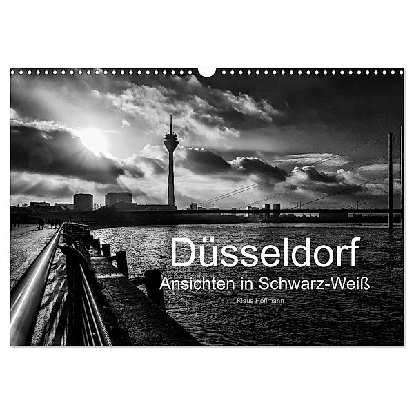Düsseldorf Ansichten in Schwarz-Weiss (Wandkalender 2024 DIN A3 quer), CALVENDO Monatskalender, Klaus Hoffmann