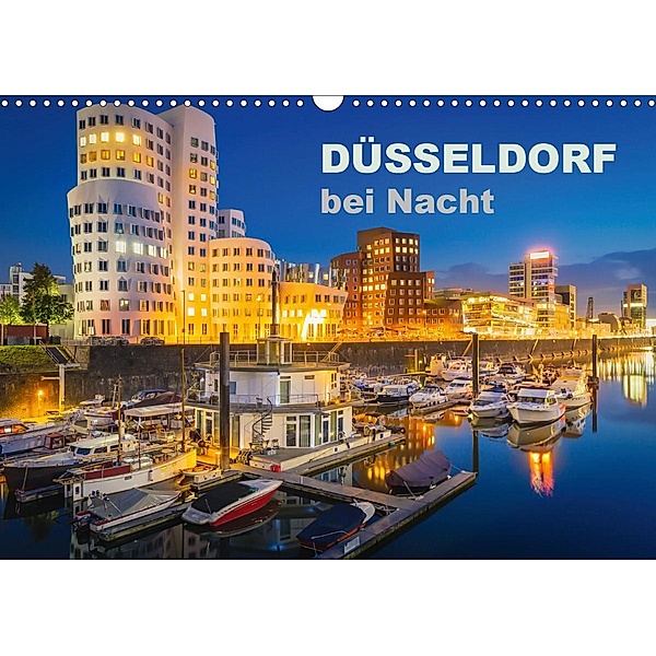 Düsseldorf bei Nacht (Wandkalender 2020 DIN A3 quer), Roland Abel