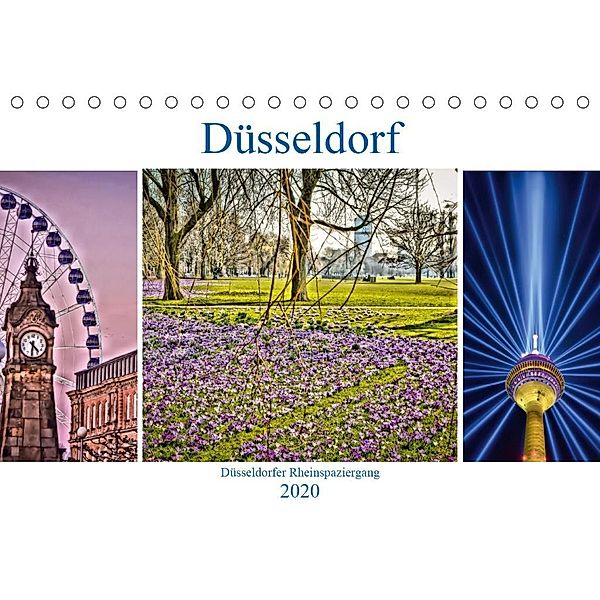 Düsseldorf - Düsseldorfer Rheinspaziergang (Tischkalender 2020 DIN A5 quer), Bettina Hackstein