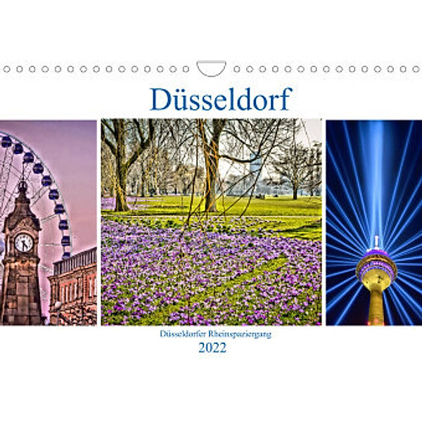 Düsseldorf - Düsseldorfer Rheinspaziergang (Wandkalender 2022 DIN A4 quer), Bettina Hackstein