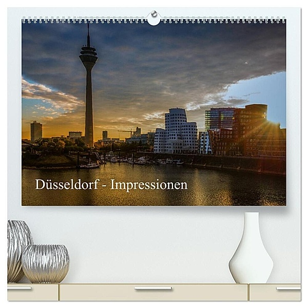 Düsseldorf - Impressionen (hochwertiger Premium Wandkalender 2024 DIN A2 quer), Kunstdruck in Hochglanz, Michael Fahrenbach