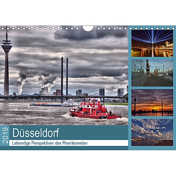 Düsseldorf - Lebendige Perspektiven des Rheinkometen (Wandkalender 2019 DIN A4 quer), Bettina Hackstein