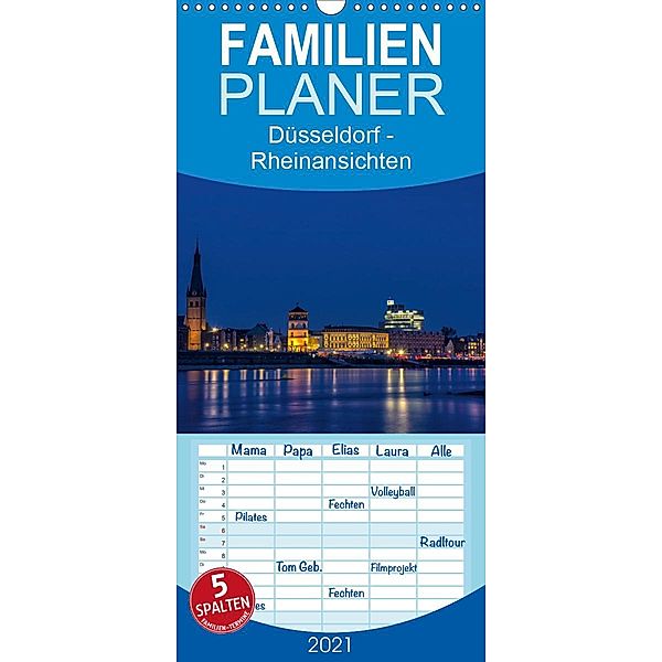 Düsseldorf - Rheinansichten - Familienplaner hoch (Wandkalender 2021 , 21 cm x 45 cm, hoch), Klaus Hoffmann