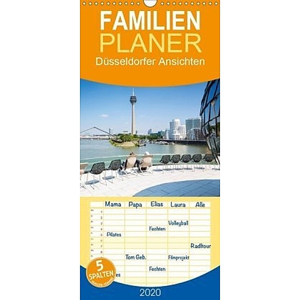 Düsseldorfer - Ansichten - Familienplaner hoch (Wandkalender 2020 , 21 cm x 45 cm, hoch)