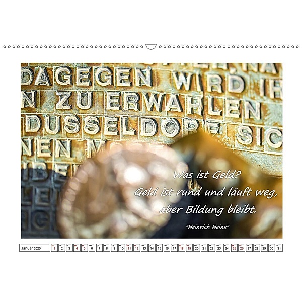 Düsseldorfer Ansichten mit Zitaten von Heinrich Heine (Wandkalender 2020 DIN A2 quer), Bettina Hackstein