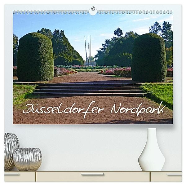 Düsseldorfer Nordpark (hochwertiger Premium Wandkalender 2024 DIN A2 quer), Kunstdruck in Hochglanz, Claudia Schimon