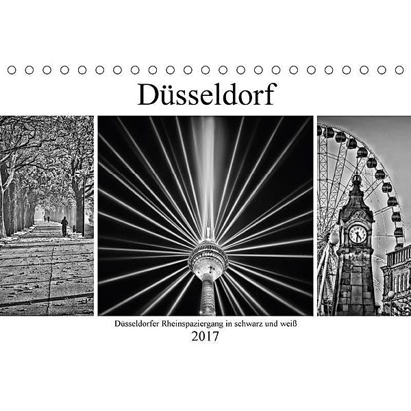 Düsseldorfer Rheinspaziergang in schwarz und weiß (Tischkalender 2017 DIN A5 quer), Bettina Hackstein