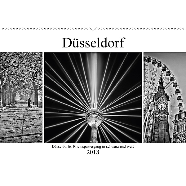 Düsseldorfer Rheinspaziergang in schwarz und weiß (Wandkalender 2018 DIN A2 quer) Dieser erfolgreiche Kalender wurde die, Bettina Hackstein