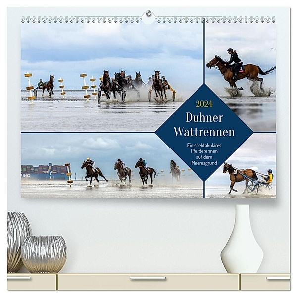 Duhner Wattrennen (hochwertiger Premium Wandkalender 2024 DIN A2 quer), Kunstdruck in Hochglanz, Nicole Gießmann-Keller