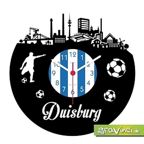 Duisburg Fan-Sport Fußball Deutschland, Vinyl Schallplattenuhr