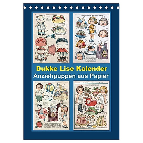 Dukke Lise Kalender - Anziehpuppen aus Papier (Tischkalender 2024 DIN A5 hoch), CALVENDO Monatskalender, Karen Erbs