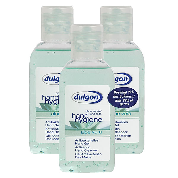 dulgon Antibakterielles Handgel Aloe Vera, 3er-Set (je 50 ml)