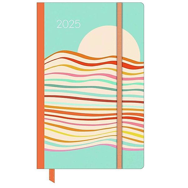 DUMONT - Dominique Vari Summerdream 2025 Wochen-Notizkalender, 9x14cm, Taschenkalender mit Verschlussband & Falttasche, viele nützliche Sonderseiten