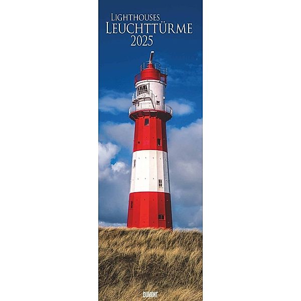 DUMONT - Leuchttürme 2025 Wandkalender, 34x98cm, Fotokunst-Kalender mit Leuchttürmen von den Küsten dieser Welt, internationales Kalendarium