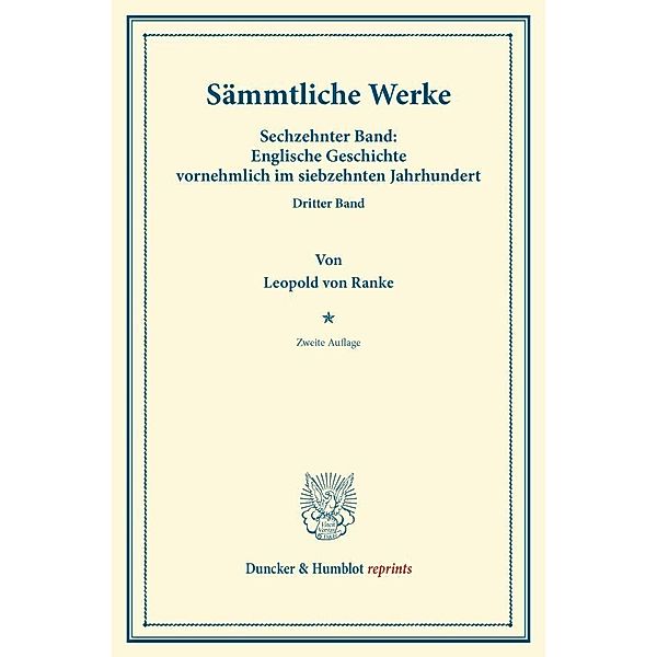 Duncker & Humblot reprints / Sämmtliche Werke., Leopold von Ranke