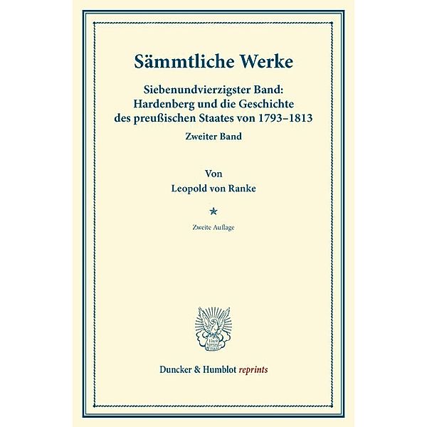 Duncker & Humblot reprints / Sämmtliche Werke., Leopold von Ranke