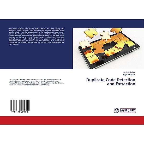 Duplicate Code Detection and Extraction, Krishna Kadam, Yogesh Kamble