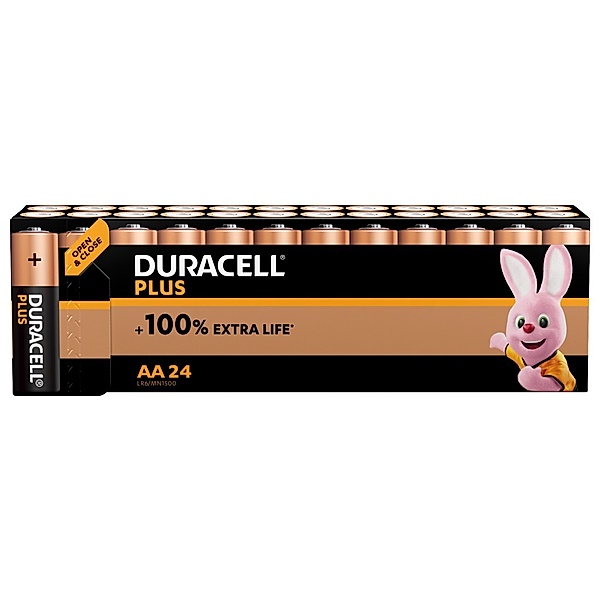 Duracell Batterie Plus, AA Mignon, 24er-Pack