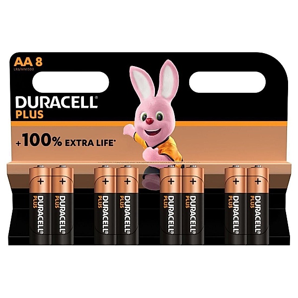 Duracell Batterie Plus, AA Mignon, 8er-Pack