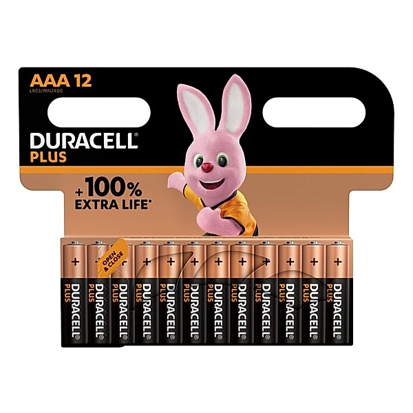 Duracell Batterie Plus, AAA Mikro, 12er-Pack