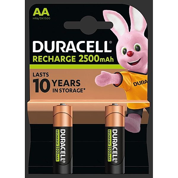 Duracell Universal-Akku Recharge Ultra, AA Mignon, 2500 mAh, 2er-Pack