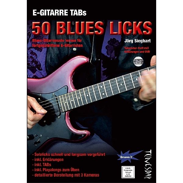 E-Gitarre TABs - 50 Blues Licks, m. DVD, Jörg Sieghart