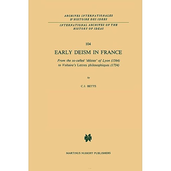 Early Deism in France, C. J. Betts
