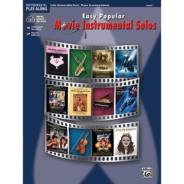 Easy Popular Movie Instrumental Solos, w. Audio-CD, for Cello and Piano Accompaniment