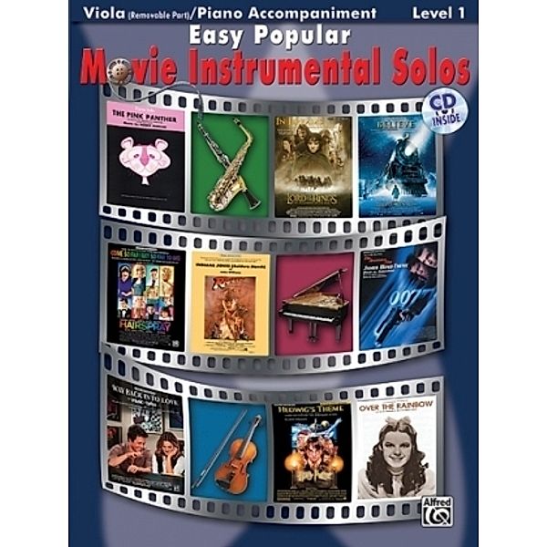 Easy Popular Movie Instrumental Solos, w. Audio-CD, for Viola and Piano Accompaniment