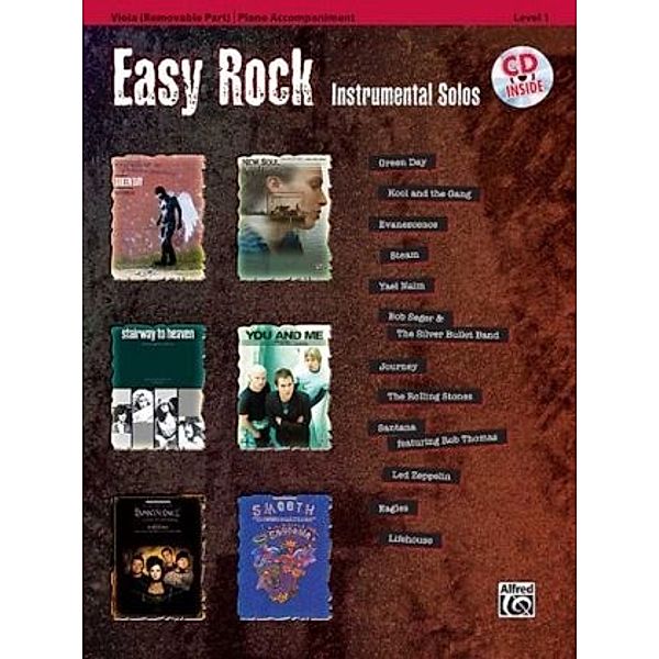 Easy Rock Instrumental Solos, Viola, m. Audio-CD (with piano accompaniment)