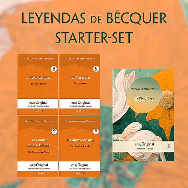 EasyOriginal.com - Ilya Frank's Reading Method - Spanish / Leyendas de Bécquer (with 5 MP3 audio-CDs) - Starter-Set - Spanish-English, m. 5 Audio-CD, m. 5 Audio, m. 5 Audio, 5 Teile, Gustavo Adolfo Bécquer