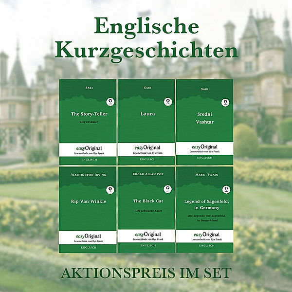 EasyOriginal.com - Lesemethode von Ilya Frank - Englisch / Englische Kurzgeschichten (Bücher + 6 Audio-CDs) - Lesemethode von Ilya Frank, m. 6 Audio-CD, m. 6 Audio, m. 6 Audio, 6 Teile, Edgar Allan Poe, Hector Hugh Munro (Saki), Mark Twain, Washington Irving