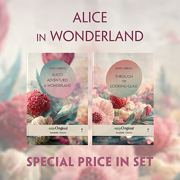 EasyOriginal Readable Classics / Alice in Wonderland Books-Set (with 2 MP3 audio-CDs) - Readable Classics - Unabridged english edition with improved readability, m. 2 Audio-CD, m. 2 Audio, m. 2 Audio, 2 Teile, Lewis Carroll