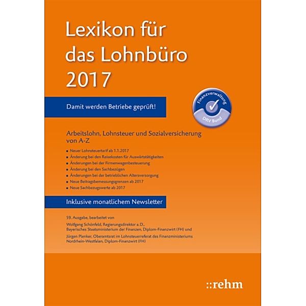 Ebook, Lexikon für das Lohnbüro 2017, Wolfgang Schönfeld, Jürgen Plenker