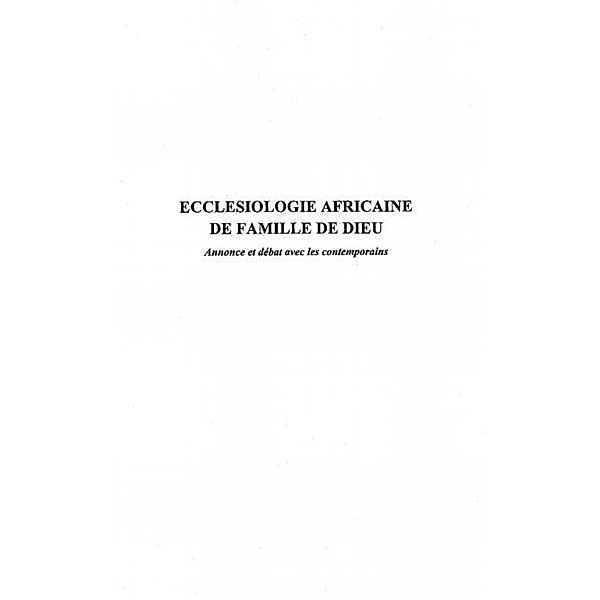 Ecclesiologie africaine de famille de di / Hors-collection, Levratto Nadine
