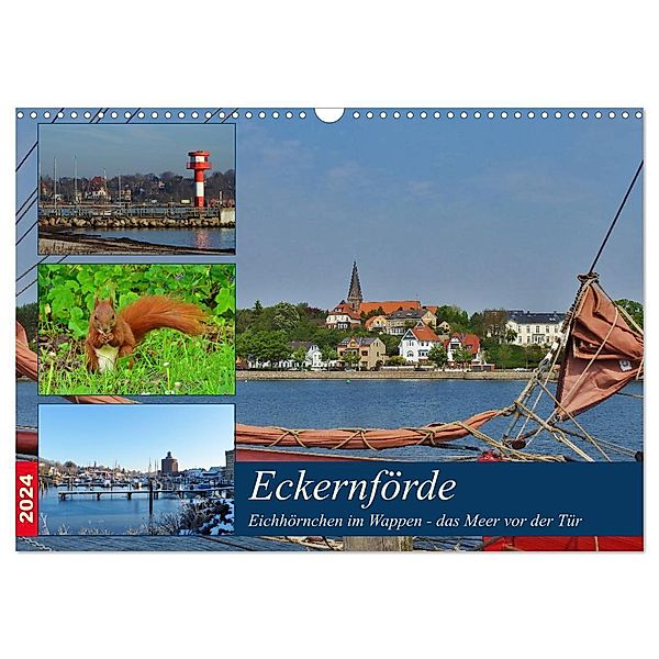 Eckernförde. Eichhörnchen im Wappen - das Meer vor der Tür (Wandkalender 2024 DIN A3 quer), CALVENDO Monatskalender, René Schaack