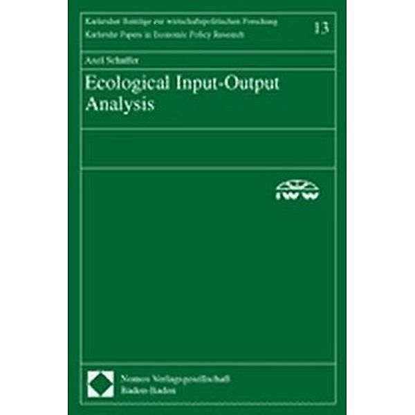 Ecological Input-Output Analysis, Axel Schaffer