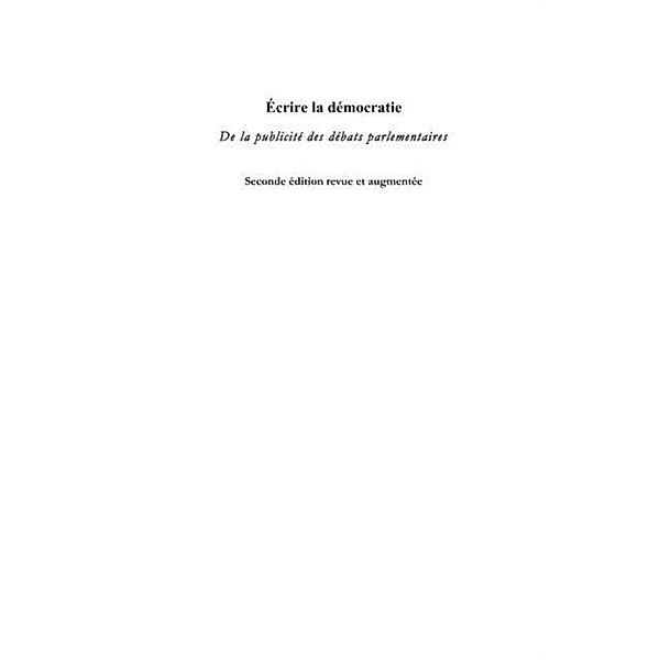 Ecrire la democratie (2e edition revue et augmentee) / Hors-collection, Hugo Coniez
