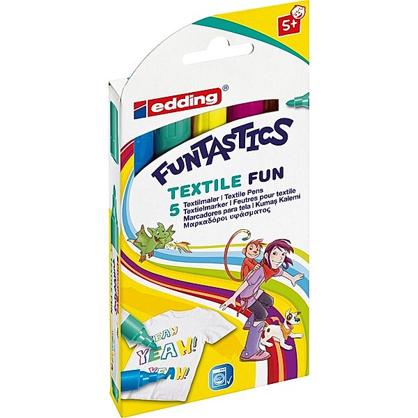 edding Funtastics Textil Fun Marker 5er Set