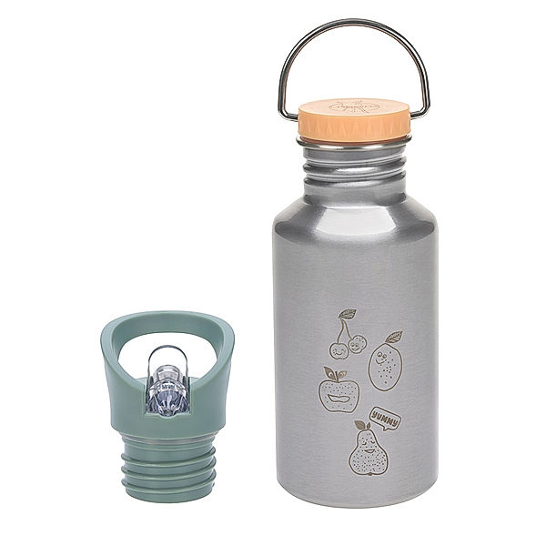 Lässig Edelstahl-Trinkflasche ADVENTURE – YUMMY (0,5 l) in silber