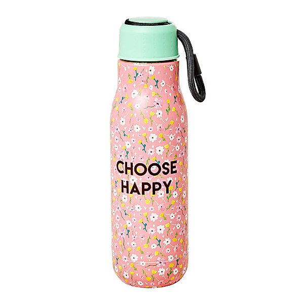 rice Edelstahl-Trinkflasche CHOOSE HAPPY (0,5l)