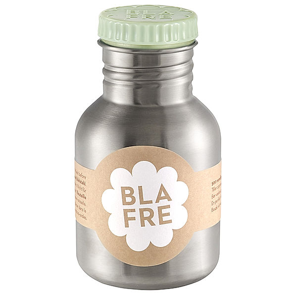 Blafre Edelstahl-Trinkflasche RETRO 0,3l in silber/hellgrün