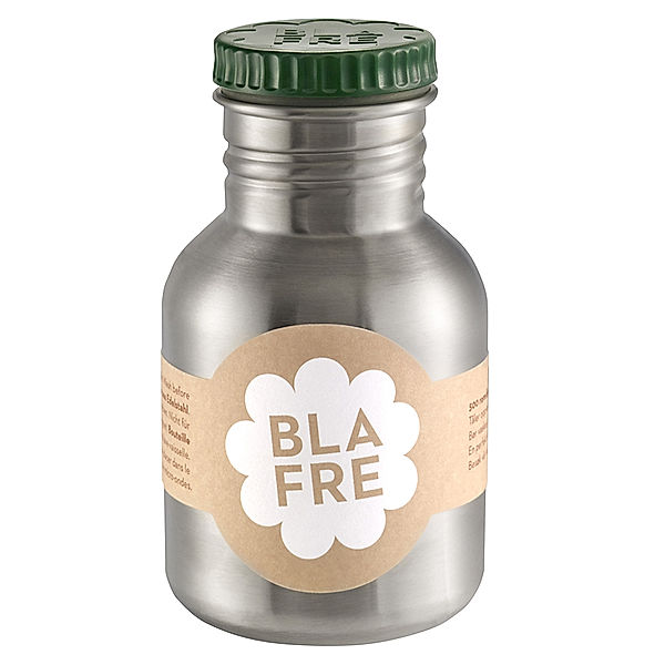Blafre Edelstahl-Trinkflasche RETRO 0,3l in silber/dunkelgrün