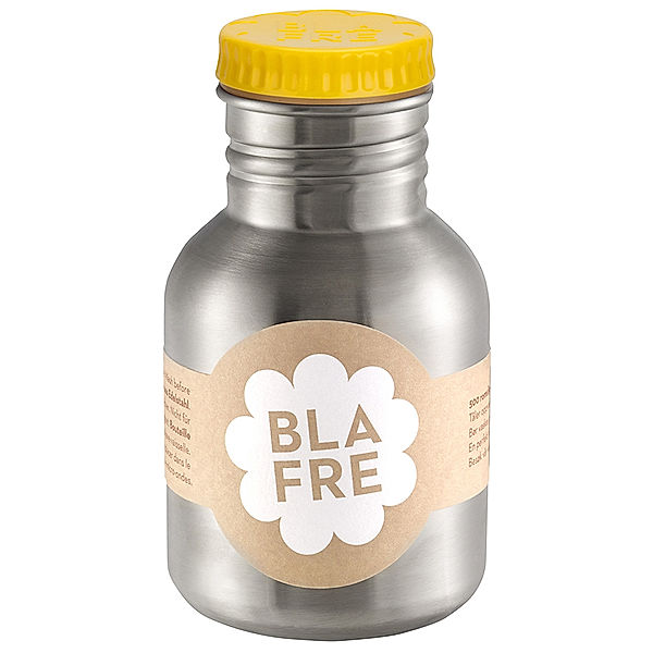 Blafre Edelstahl-Trinkflasche RETRO 0,3l in silber/gelb